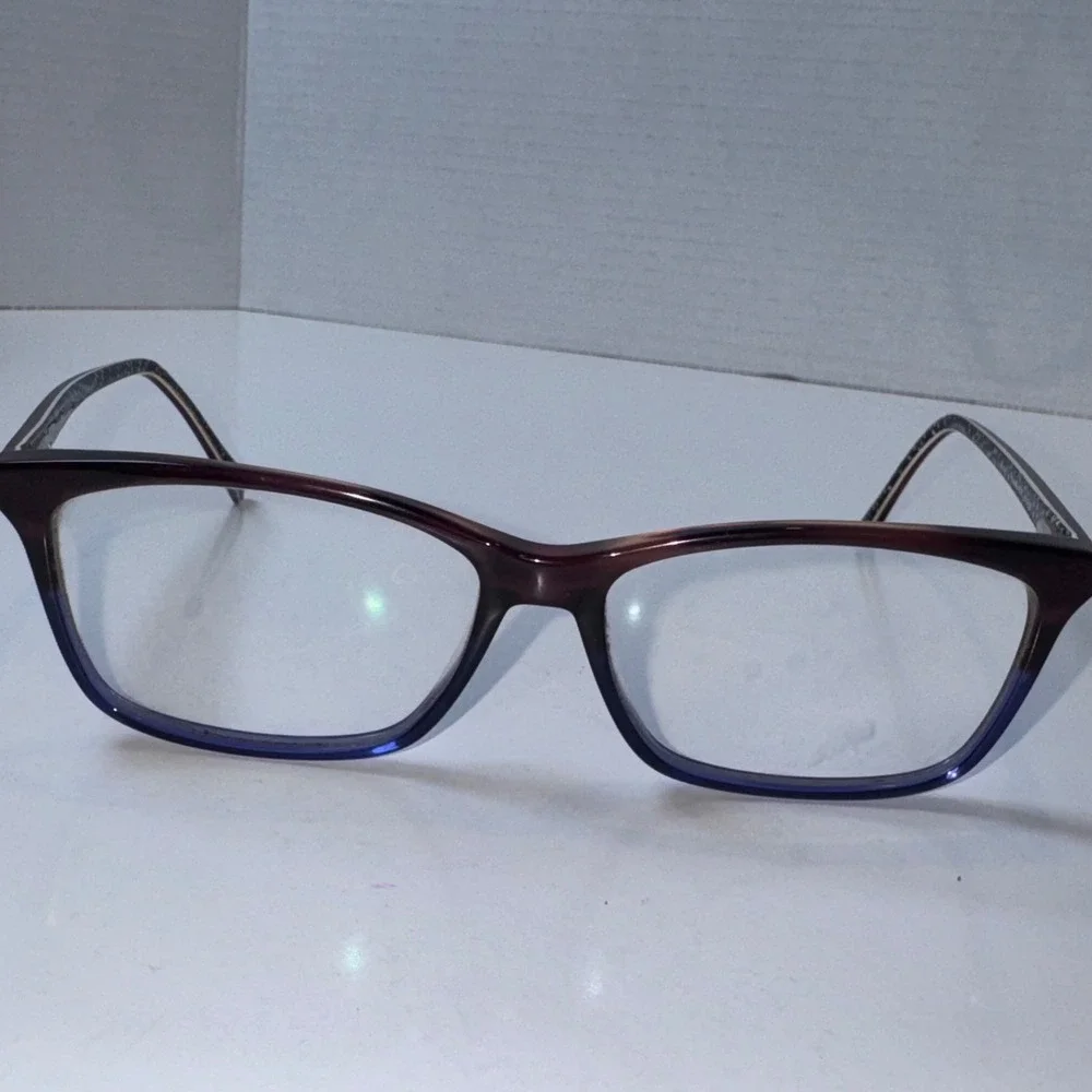 Vera Bradley Eyeglasses Women 55-14-135 Burgundy Blue Pasley Dot PDT Frames